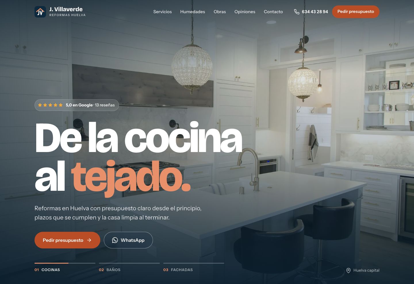 Boceto de web de reformas de Reformas J. Villaverde